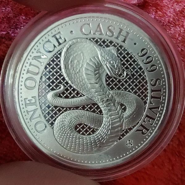 Срібна монета Кобра Cash о. Св.Єлени &pound;1 2022 наклад 7500 COBRA фото