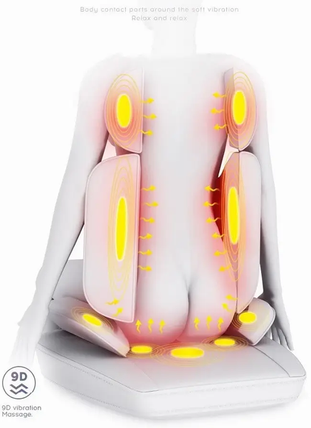 Масажна накидка на крісло, масажер для спини, плечей. Роліковий масаж, вібрація, підігрів MAS-NAK-1 фото