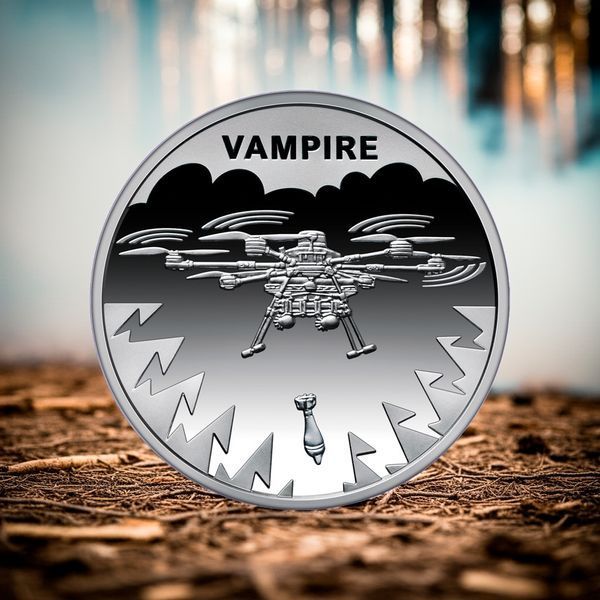 Монета НБУ "Українська бавовна. БПЛА "Vampire"" у сувенірному пакованні, 5 гривень, 2025 N-VAMPIRE-2025 фото