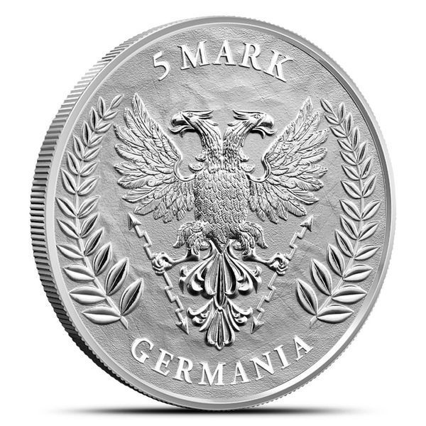 Серебряная монета Леди GERMANIA, 5 марок, 1 унция серебра 9999, с сертификатом, 2025 GERM-2025 фото