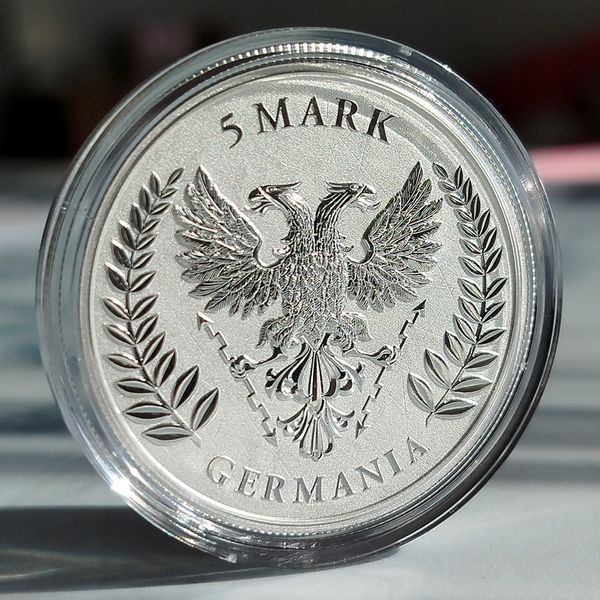 Серебряная монета Леди GERMANIA, 5 марок, 1 унция серебра 9999, с сертификатом, 2025 GERM-2025 фото