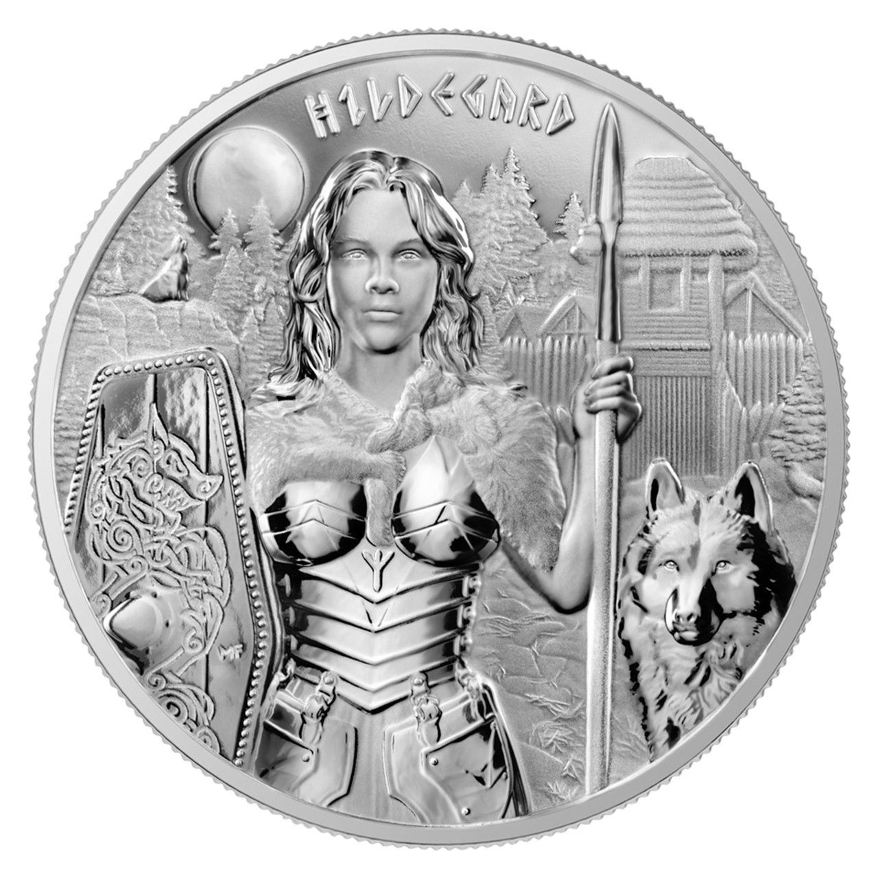 Купить Серебряная монета 1oz Валькирии: Хильдегарда 5 марок 2022 с