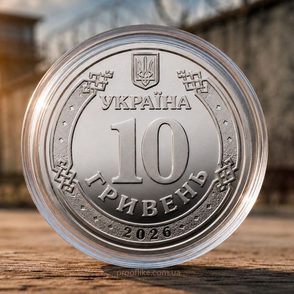 Oбігова пам&rsquo;ятна монета "Пам&rsquo;яті страчених, закатованих або загиблих у полоні", 10 гривень, 2026 POLON_10 фото