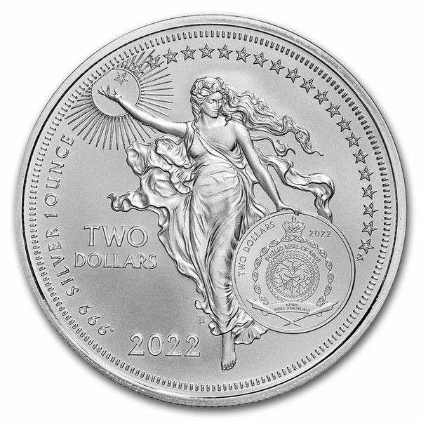 Срібна монета 1oz Брати Райт, Серія &laquo;Ікони Натхнення" 2 долари 2022, Ніуе WRIGHT фото
