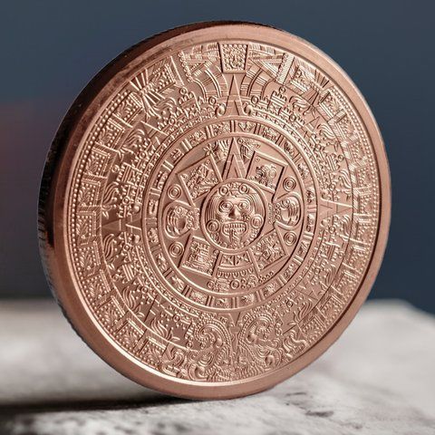Мідний раунд "Календар Ацтеків" &mdash; 5 унцій чистої міді 999 від Golden State Mint (США) CU-AZTEC-5OZ фото