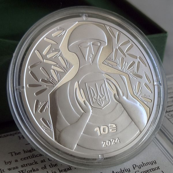 Серебряная монета НБУ "Ни пуля, ни сабля!", в футляре, 10 гривен, 2024 S-NISHAB-2024 фото