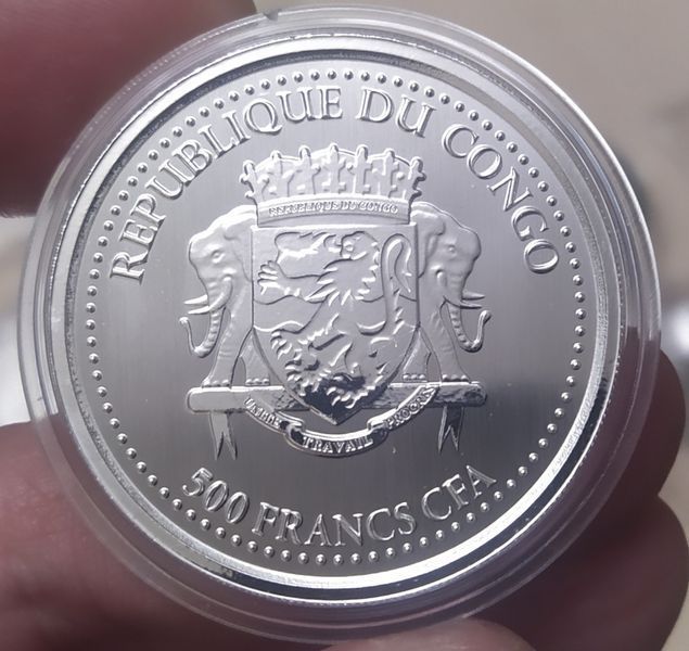 Монета Горила Конго, 2021, 1 унція срібло 999 проби GOR21 фото