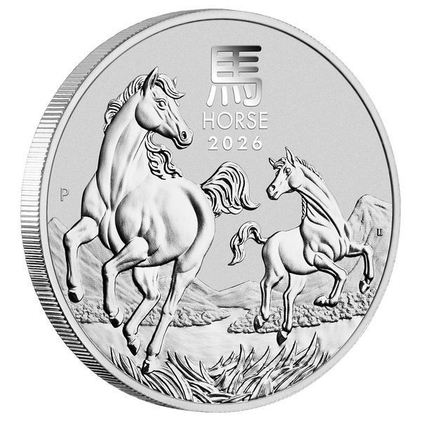 Серебряная монета "Год Лошади" Lunar III, 1/2 унции чистого серебра, Австралия, 2026 HORSE 1/2-AUS-26 фото