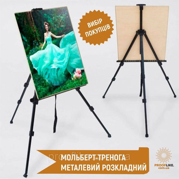 Мольберт для рисования напольный D. K. Art для художника, складной металлический мольберт-тренога в чехле MOLB-172-1 фото