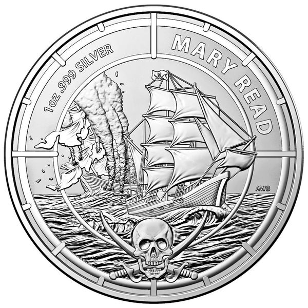 Срібна інвестиційна монета Мері Рід (MARY READ), 1 oz срібла 999, Соломонові острови, 2022 MARY-READ-2022 фото