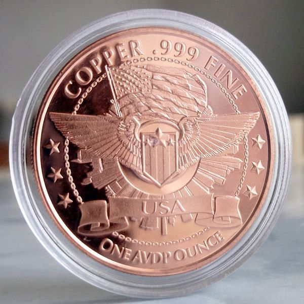 Медный раунд "Зона 51. "Мы вернемся", 1 унция чистой меди 999, США CU-BE-BACK фото