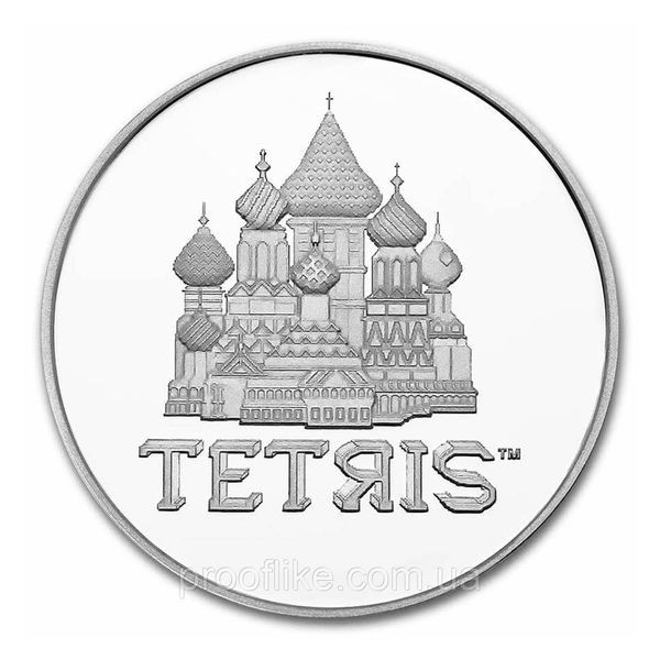 Срібна монета 1oz Tetris "Собор Василя Блаженного" 2 долари 2021, Ніуе TETRIS фото