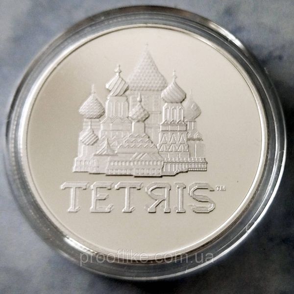 Срібна монета 1oz Tetris "Собор Василя Блаженного" 2 долари 2021, Ніуе TETRIS фото