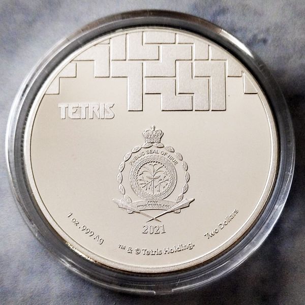 Серебряная монета 1oz Tetris "Собор Василия Блаженного" 2 доллара 2021, Ниуэ TETRIS фото