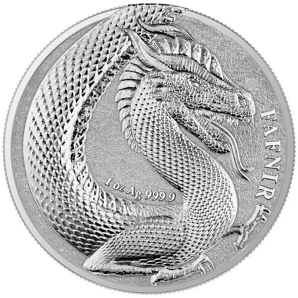 Серебряная монета "Фафнир", первая в серии "Germania Beasts", 5 марок, 1 унция серебра 9999, 2020 FAFNIR-2020 фото