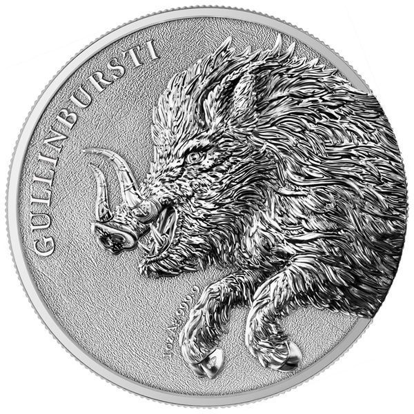 Серебряная монета "Гуллинбурсти", третья в серии "Germania Beasts", 5 марок, 1 унция серебра 9999, с сертификатом, 2025 GULLIN-2025 фото