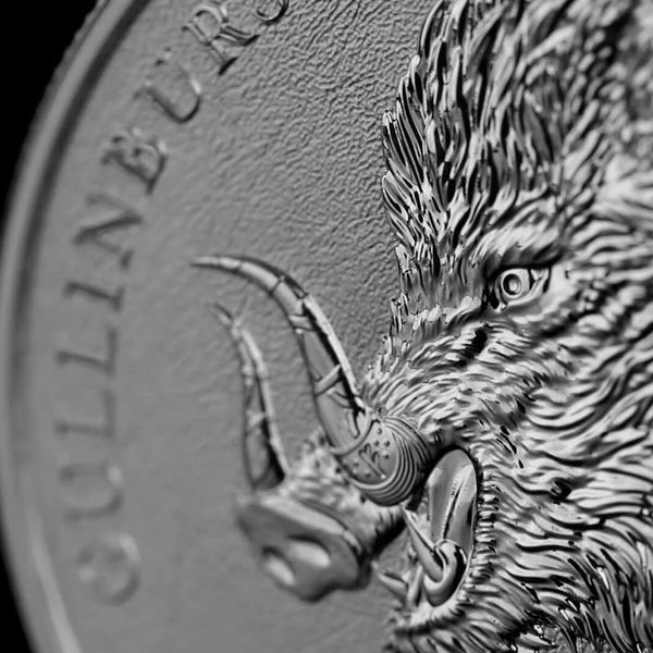 Серебряная монета "Гуллинбурсти", третья в серии "Germania Beasts", 5 марок, 1 унция серебра 9999, с сертификатом, 2025 GULLIN-2025 фото