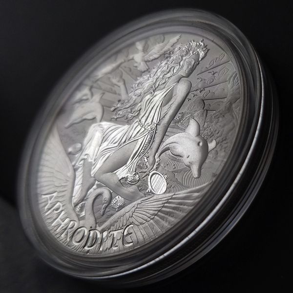 Серебряная монета Афродита серии "Боги Олимпа", 1 доллар 2022, Тувалу APHRODITE22 фото